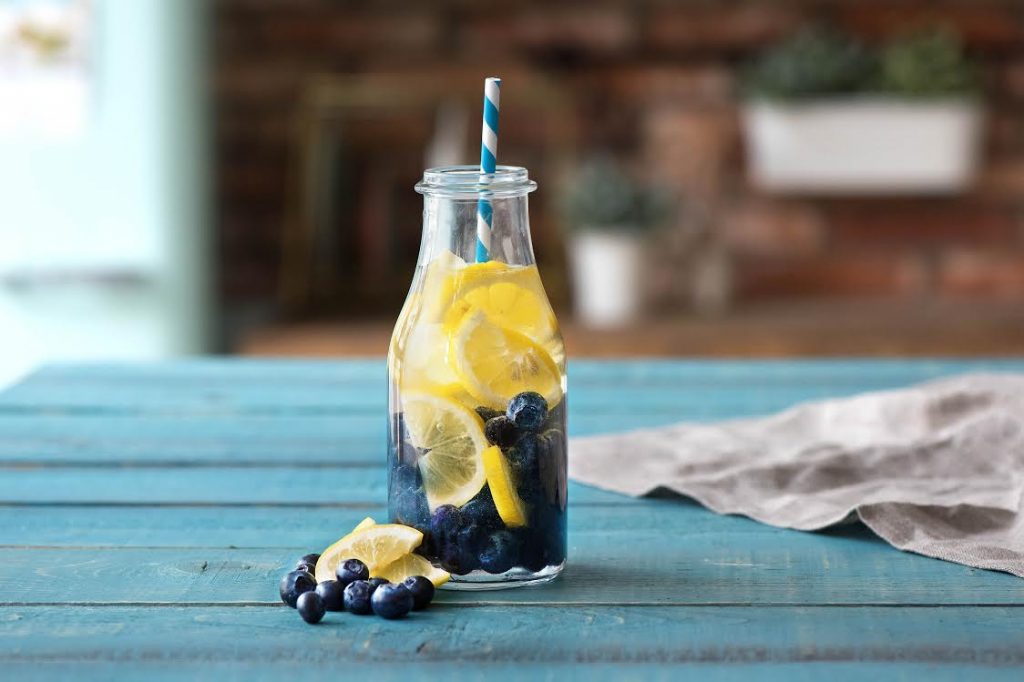 infused water-blueberries-lemon-HelloFresh