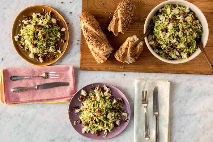 Best Thanksgiving Sides-HelloFresh-brussels-sprouts-gorgonzola-pecan-salad