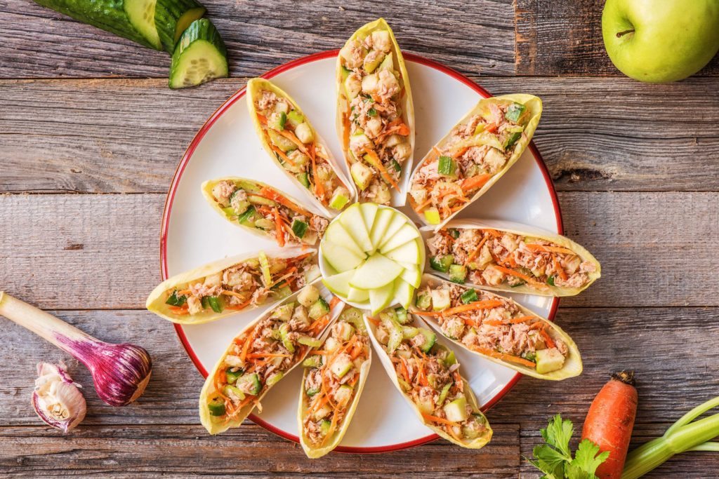 appetizers for a crowd-endive-tuna-boats-HelloFresh