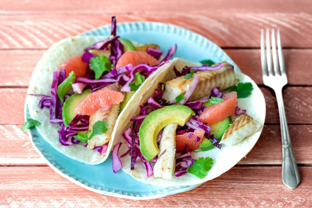 cilantro recipes-cinco-de-mayo-reservation-in-HelloFresh-fish-grapefruit-tacos