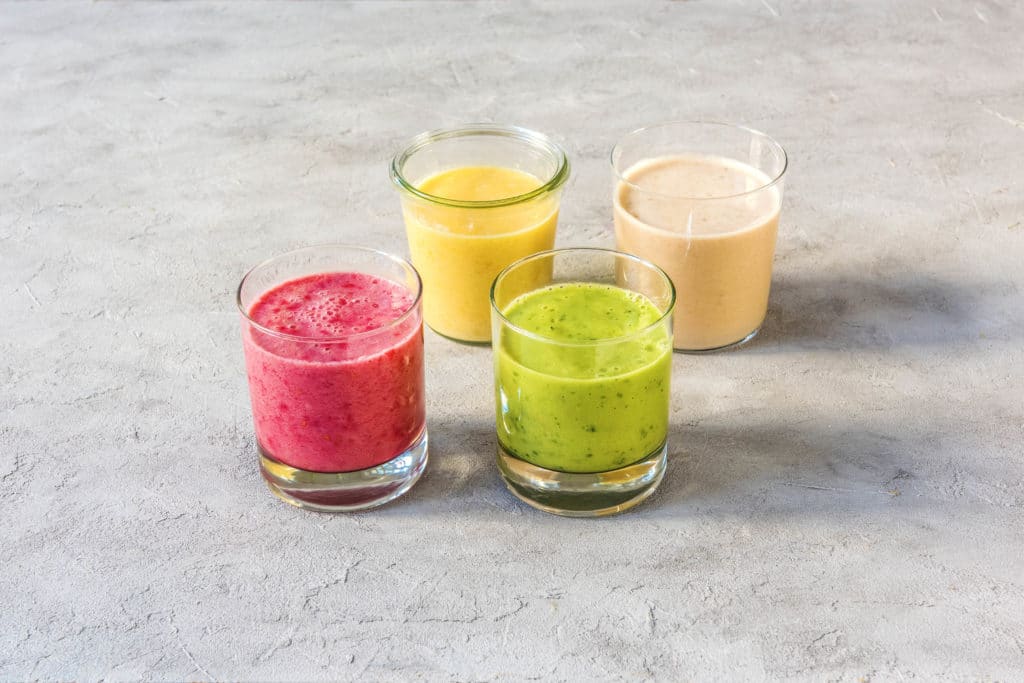 different colored tahini smoothies-recipe-HelloFresh