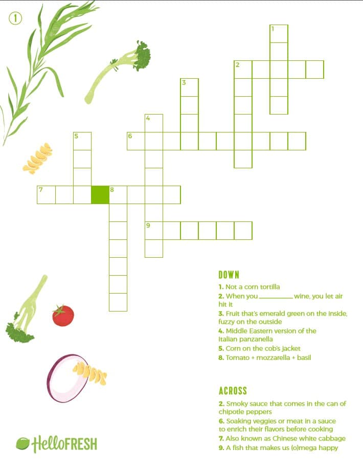 4 Fun And Printable Cooking Crossword Puzzles The Fresh Times