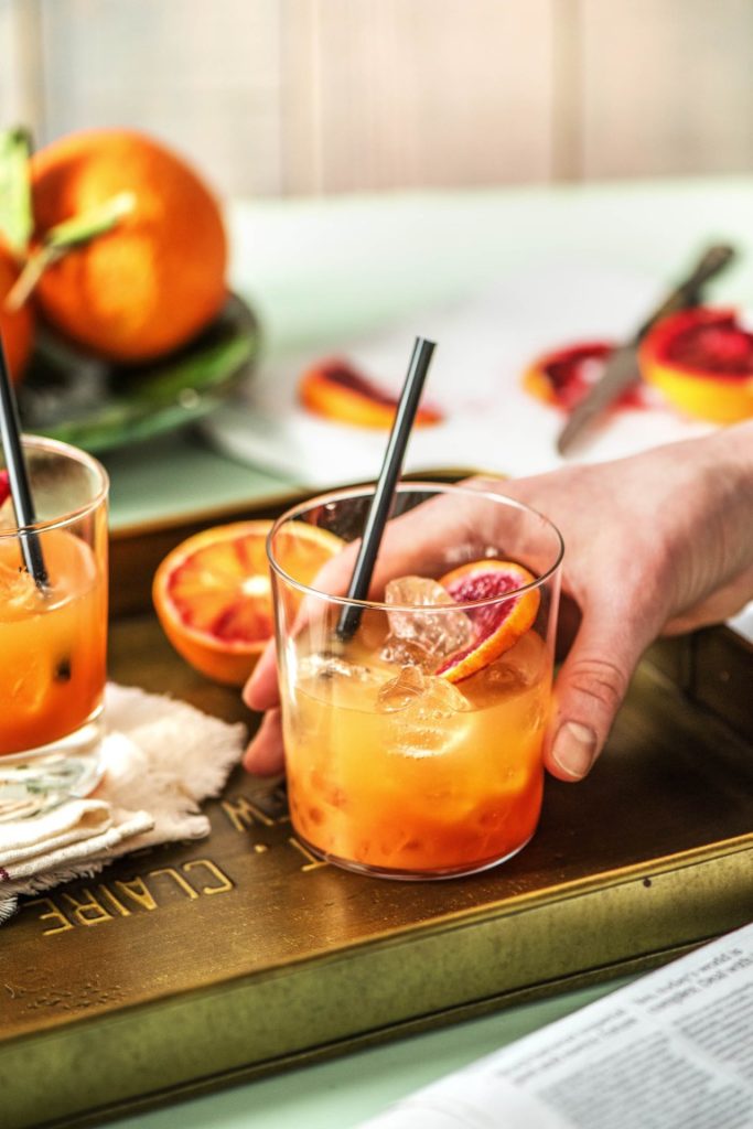 holiday drinks-blood-orange-gin-tonic-HelloFresh