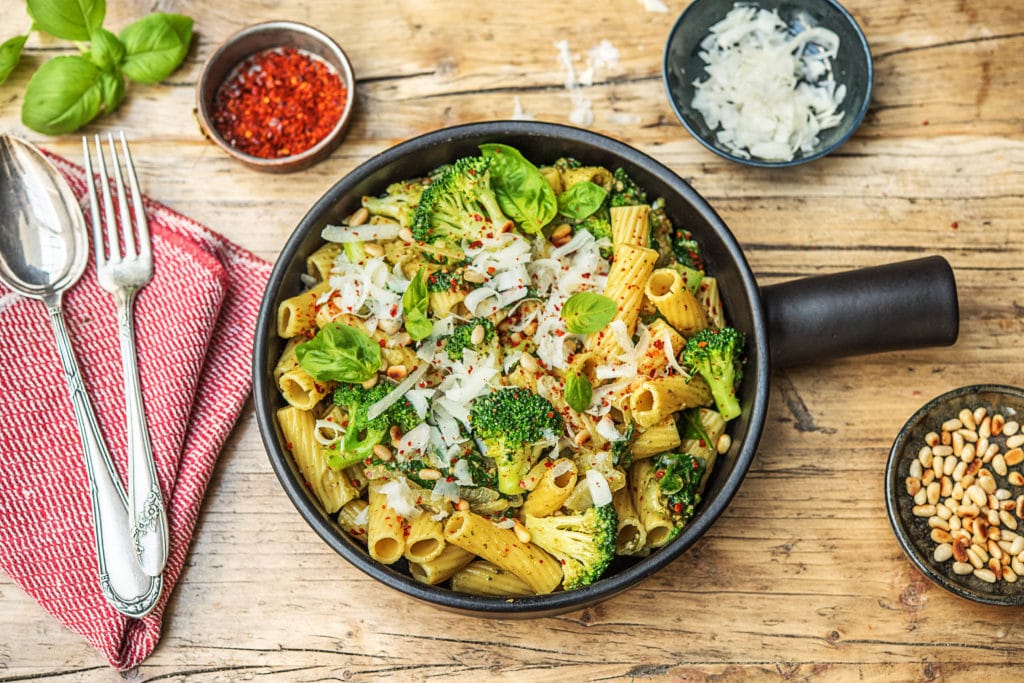recipes with broccoli-pesto-parmesan-rigatoni-HelloFresh