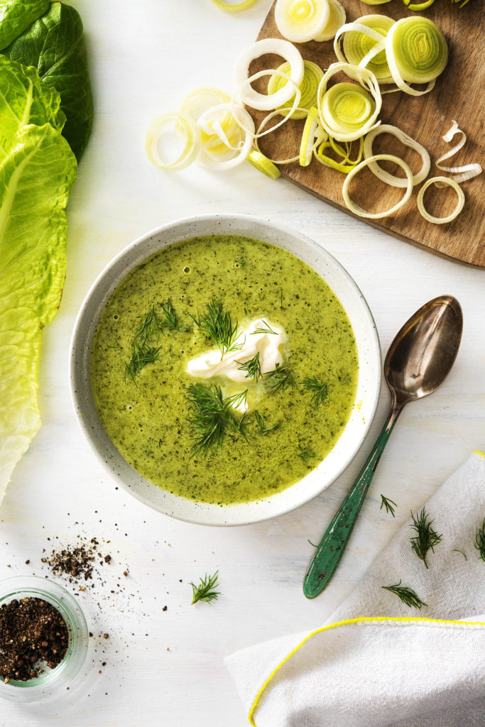 spring-summer soups-recipes-HelloFresh-lettuce-leek-soup