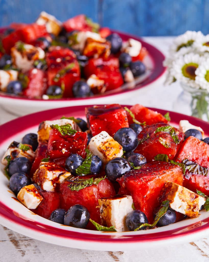 Red White and Blue recipes watermelon salad